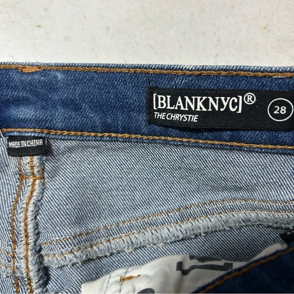 Blanc NYC Women’s The Christie Jeans Size 28 High Rise Crop Wide Leg Denim - Picture 2 of 4